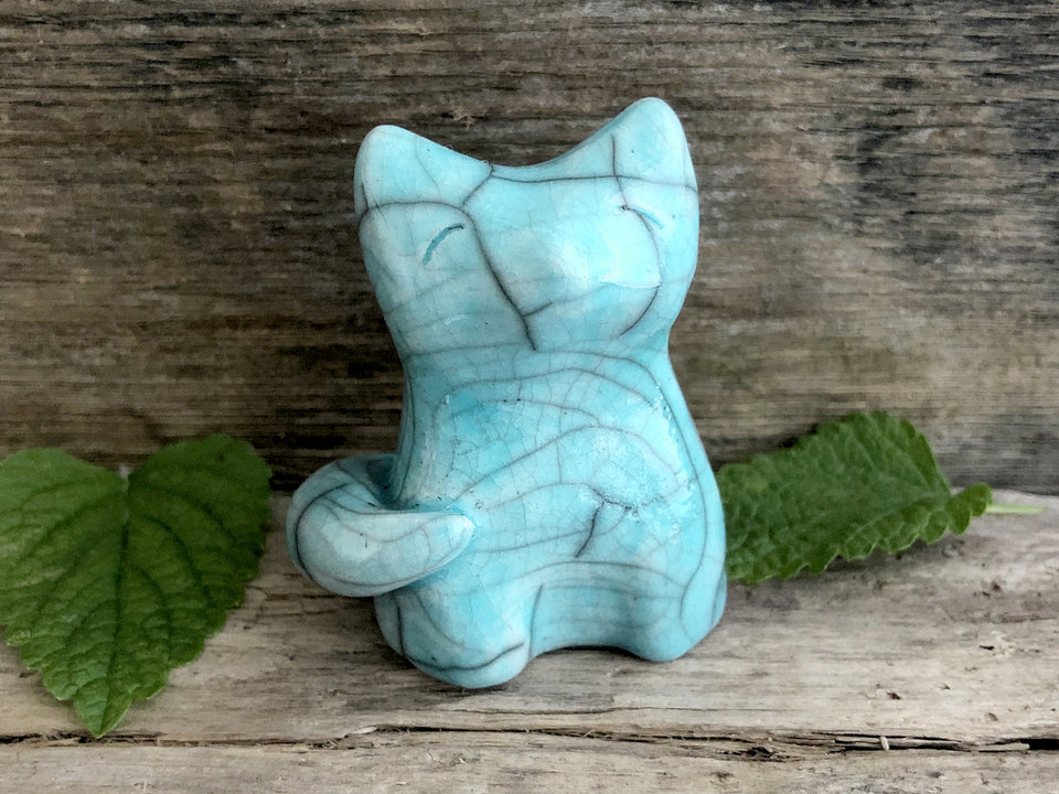 Joyful and serene kitsune fox kami nature spirit raku statue | Shinto kamidana shrine, Inari Okami | shamanism, protection, guardian