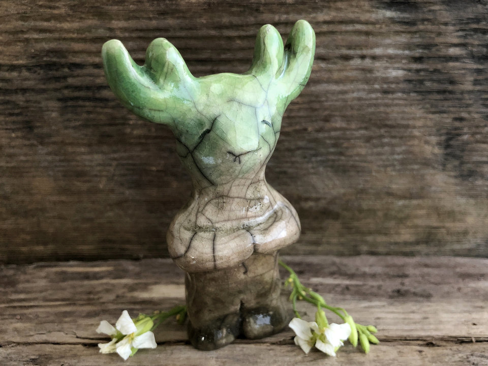 RESERVED: Forest nature spirit god raku sculpture | Shinto Shamanism pagan statue altar, shrine | rewilding, guardian, protection, folklore