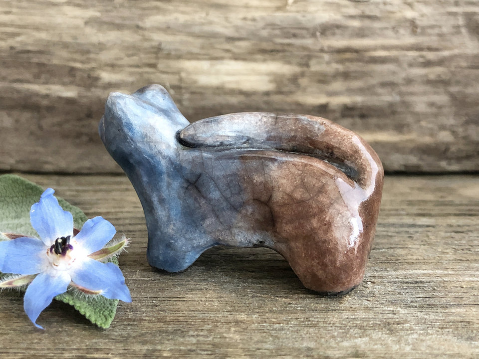 Little kitsune fox nature spirit kami shrine | Inari Shinto kamidana, shamanism, pagan altar raku guardian sculpture | protection, rewilding
