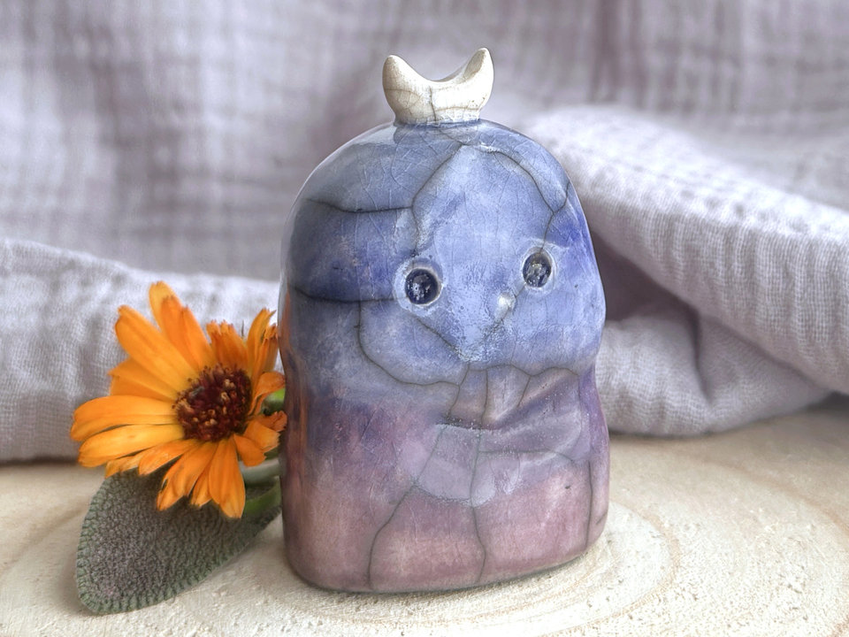 Winter dusk moon nature spirit kodama guardian sculpture | Shinto, shamanism