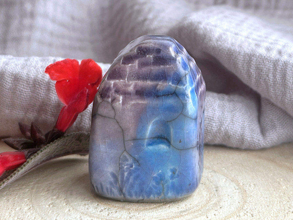 Tiny winter woodland fairie cottage | raku ceramic spirit house sculpture