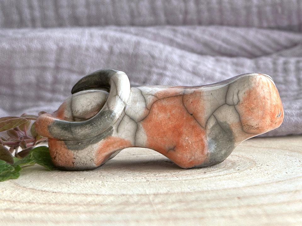 Fire calico cat kami sculpture | nature spirit guardian figure, Shinto, shamanism