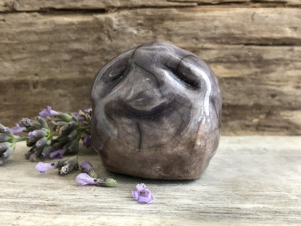 Stone elemental rock spirit raku sculpture | Shinto Shamanism pagan statue for altar, shrine | rewilding, guardian, protection, folklore