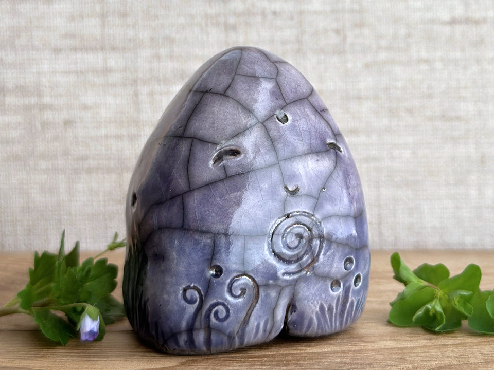 Spiral stone spirit guardian sculpture | Shinto,, shamanism, celtic folk art