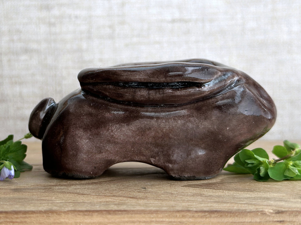 Winter rabbit nature spirit guardian sculpture | Shinto shamanism raku statue