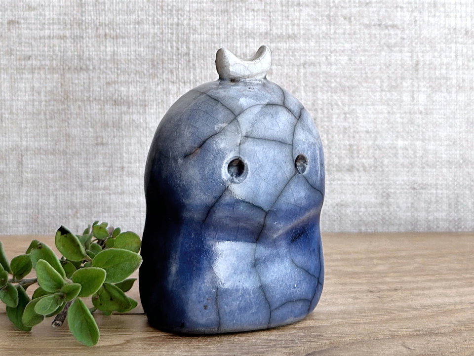 Nighttime moon nature spirit kodama guardian sculpture | Shinto, shamanism