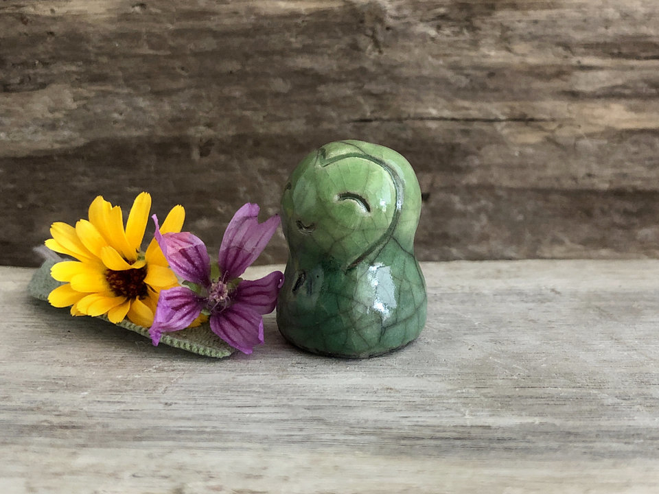 Jizo earth spirit | Shinto, Buddhist raku guardian sculpture statue kamidana shrine | peace, grief, loss, friend, protection