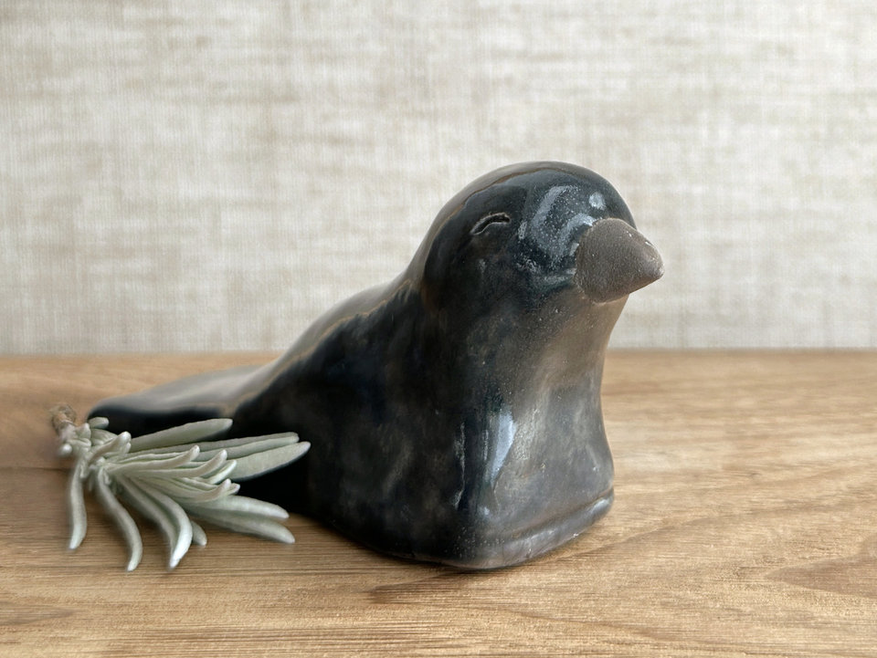 Magical raven kami nature spirit sculpture | Shinto shamanism crow totem