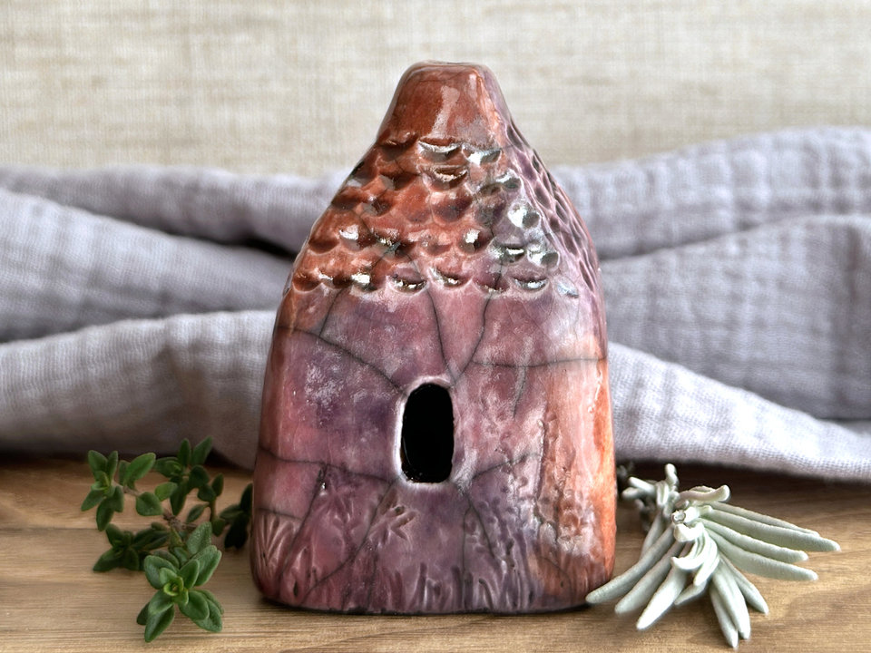 Fire spirit cottage, ceramic faerie house | Shinto shrine, paganism, shamanism