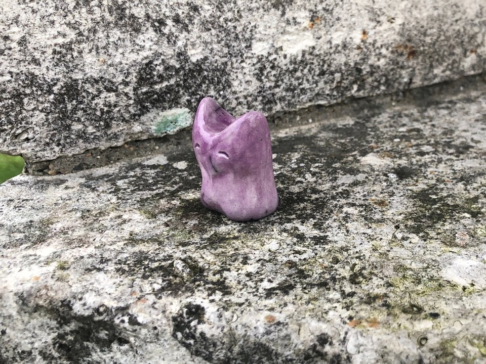 Kami nature earth elemental nature spirit raku statue | Shinto kamidana shrine, shamanism, pagan altar | Nature table, guardian