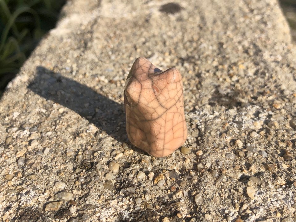 Sunset pocket fox kami kitsune raku statue | Shamanism, Inari Okami kamidana shrine, animal guide | Protection, totem, rewilding, spirit