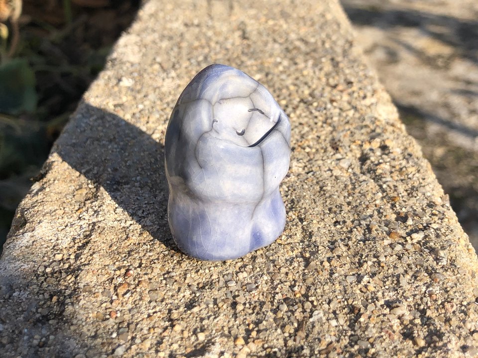 Winter elemental spirit kami raku sculpture | Shinto, nature table