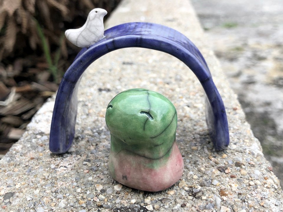 Kodama guardian nature spirit kami shrine raku statue | Shinto kamidana sculpture, pagan, Waldorf nature table | rewilding, earth healing