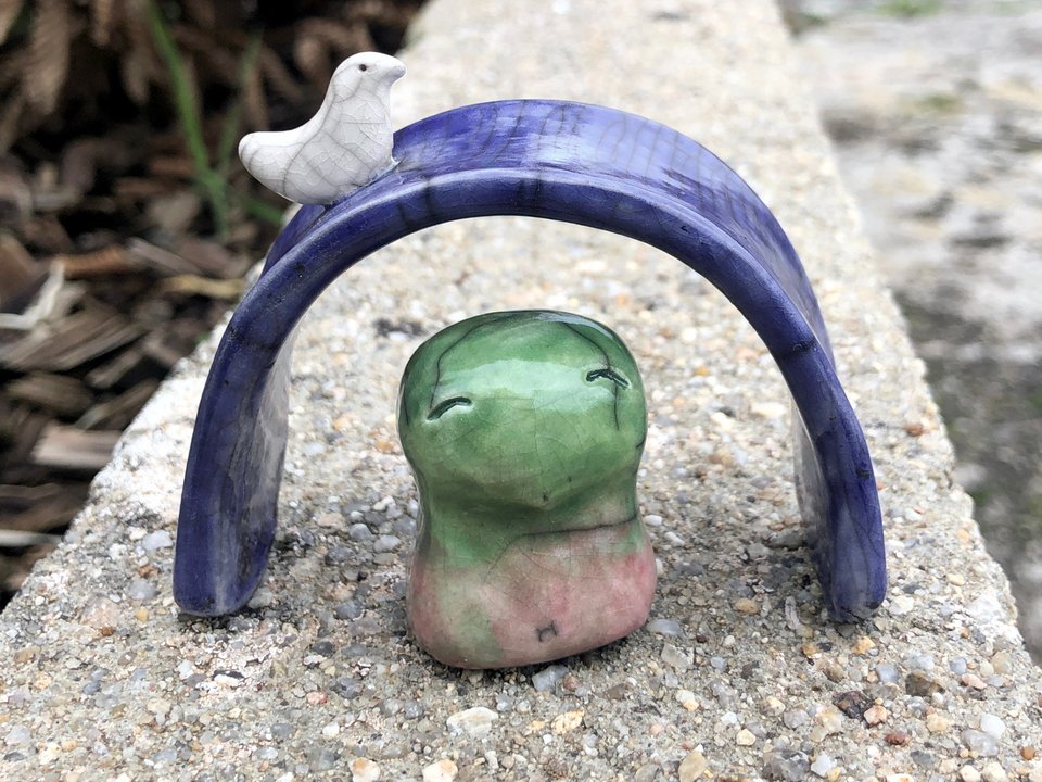 Kodama guardian nature spirit kami shrine raku statue | Shinto kamidana sculpture, pagan, Waldorf nature table | rewilding, earth healing