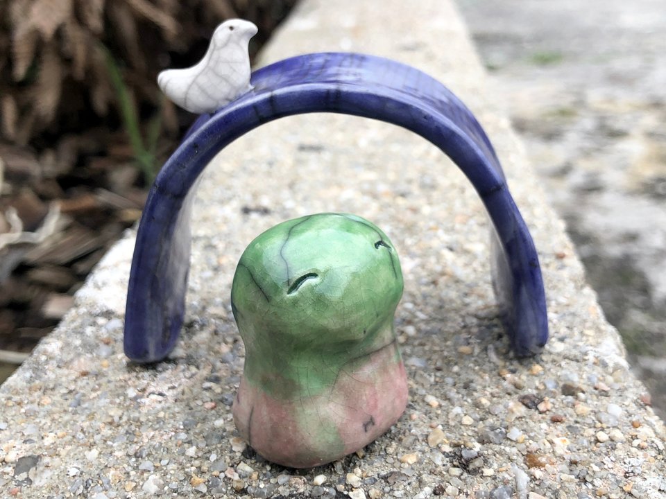 Kodama guardian nature spirit kami shrine raku statue | Shinto kamidana sculpture, pagan, Waldorf nature table | rewilding, earth healing