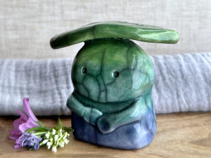 Earth balance nature guardian statue | Shinto shamanism leaf spirit kami sculpture