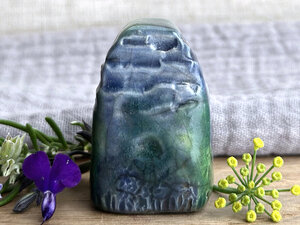 Tiny earth spirit fairie cottage | raku ceramic house sculpture