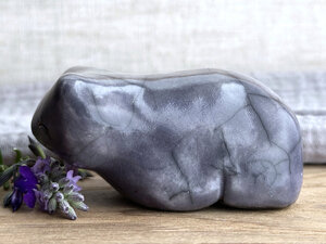 Gentle fog bear guardian nature spirit raku statue | Shinto shamanism sculpture