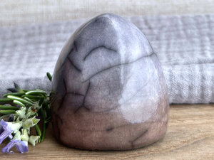 Quiet winter gnome spirit raku sculpture | Shinto shrine, shamanism guardian