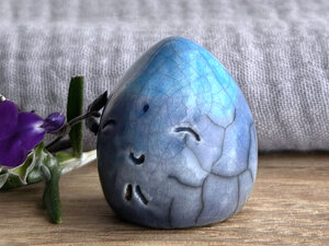 Happy raindrop nature spirit water elemental | Shinto talisman sculpture, shamanism guardian