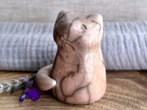 Gentle autumn kitsune fox raku sculpture | Shinto Inari, shamanism totem