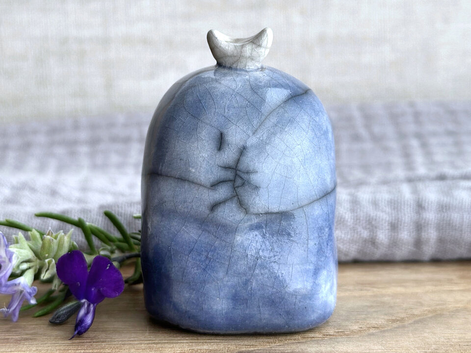 Quiet night moon nature spirit kodama guardian sculpture | Shinto, shamanism