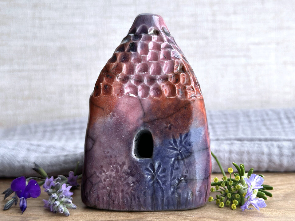 Fire spirit cottage, ceramic faerie house | Shinto shrine, paganism, shamanism